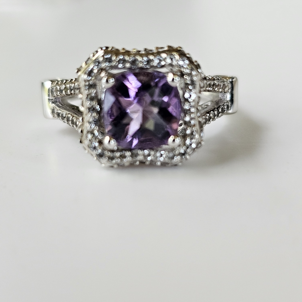 Genuine Carol Brodie Rarities Amethyst & Rubies Sterling Silver Ring Size 9! - Picture 9 of 16